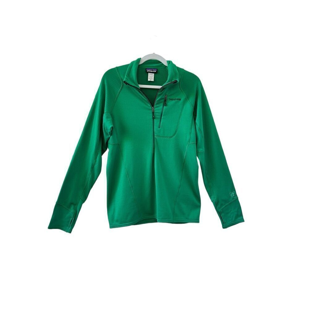 Patagonia R1 Fleece Quarter Zip Waffle Knit Pullover Green Women's Size Medium